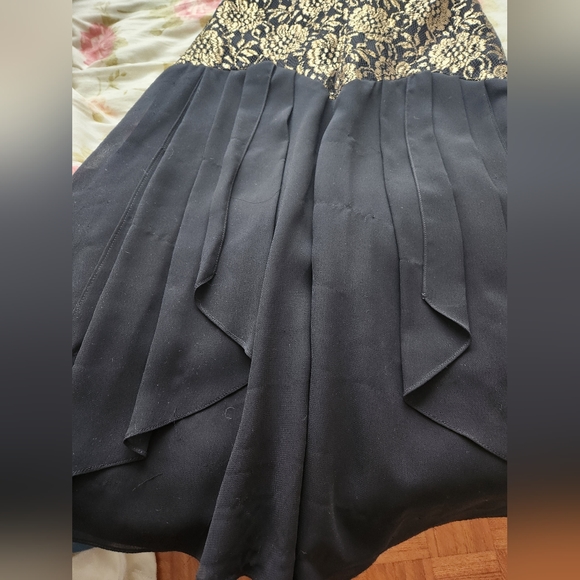 Vintage Gold and Black Gown Prom Dress size S - Picture 3 of 8